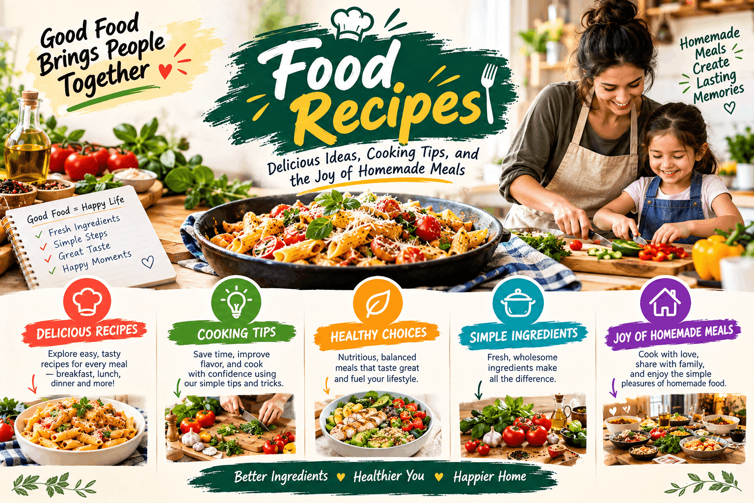 Food Recipes: Delicious Ideas, Cooking Tips, and the Joy of Homemade Meals